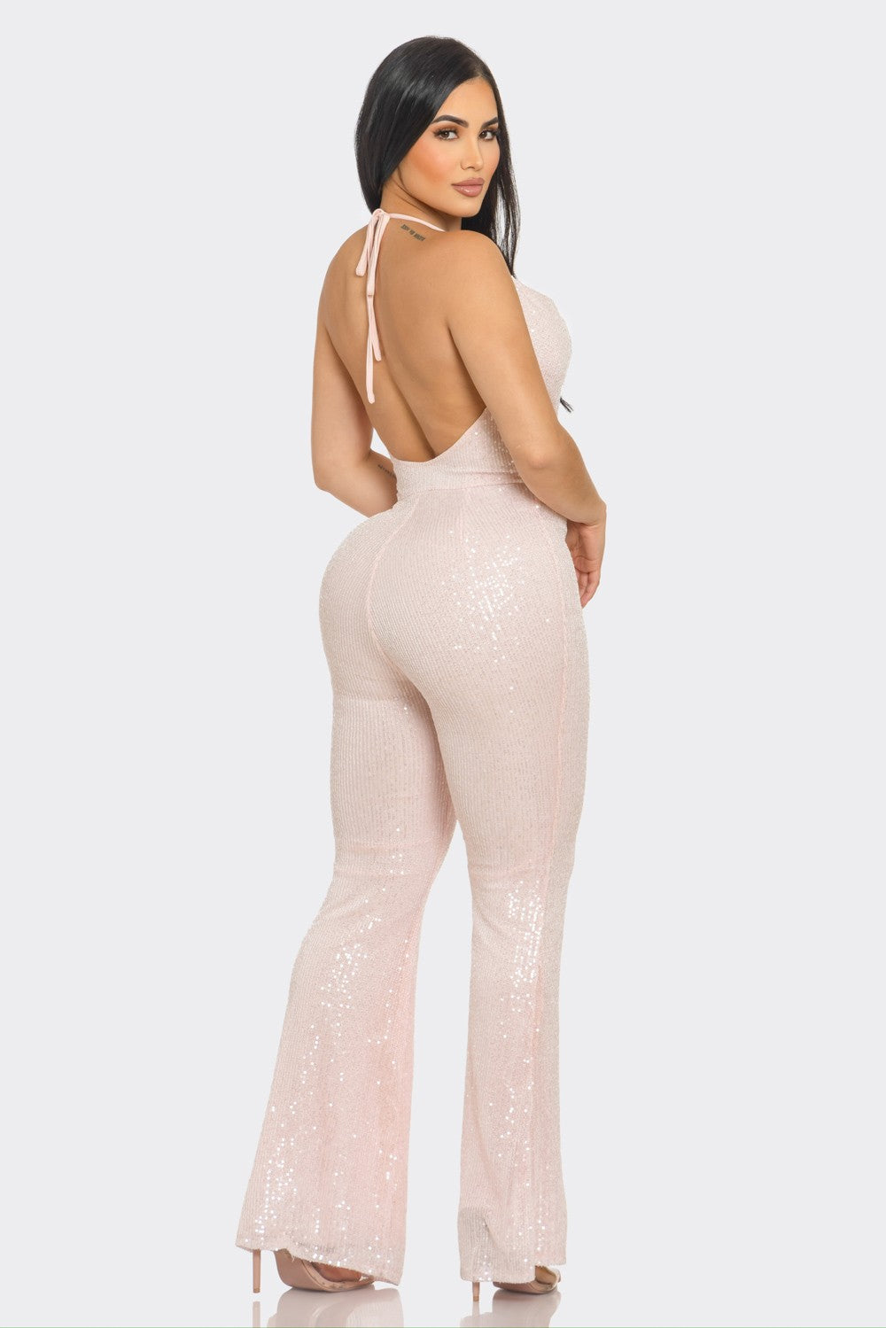 Pink Sequins Jumpsuit