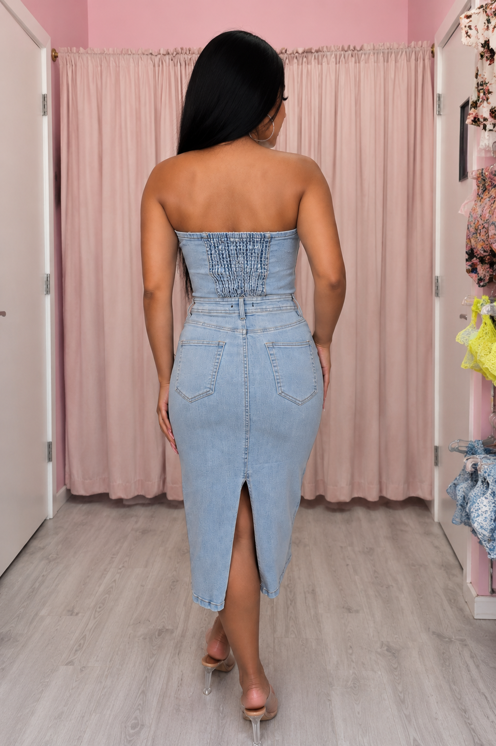 Kira Denim Midi Dress