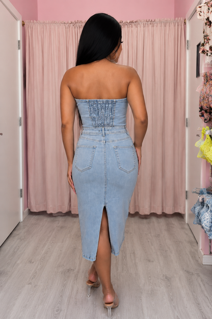 Kira Denim Midi Dress